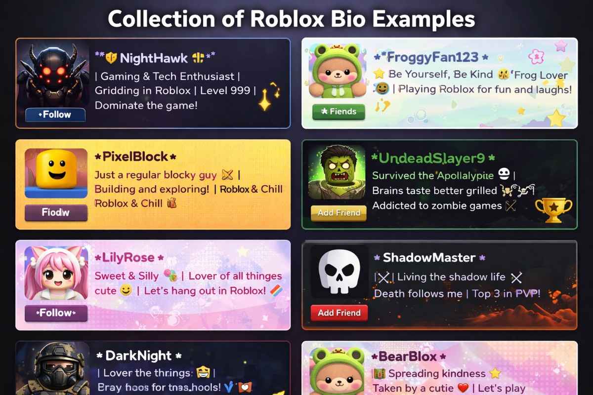Roblox Bio Ideas: 150+ Cute, Emo, Aesthetic & Baddie Bios (2026)